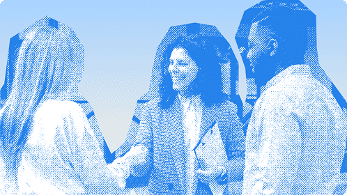 People meeting and shaking hands